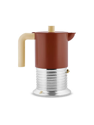 ALESSI | Cafetera exprés VITE 6 tazas aluminio/marrón