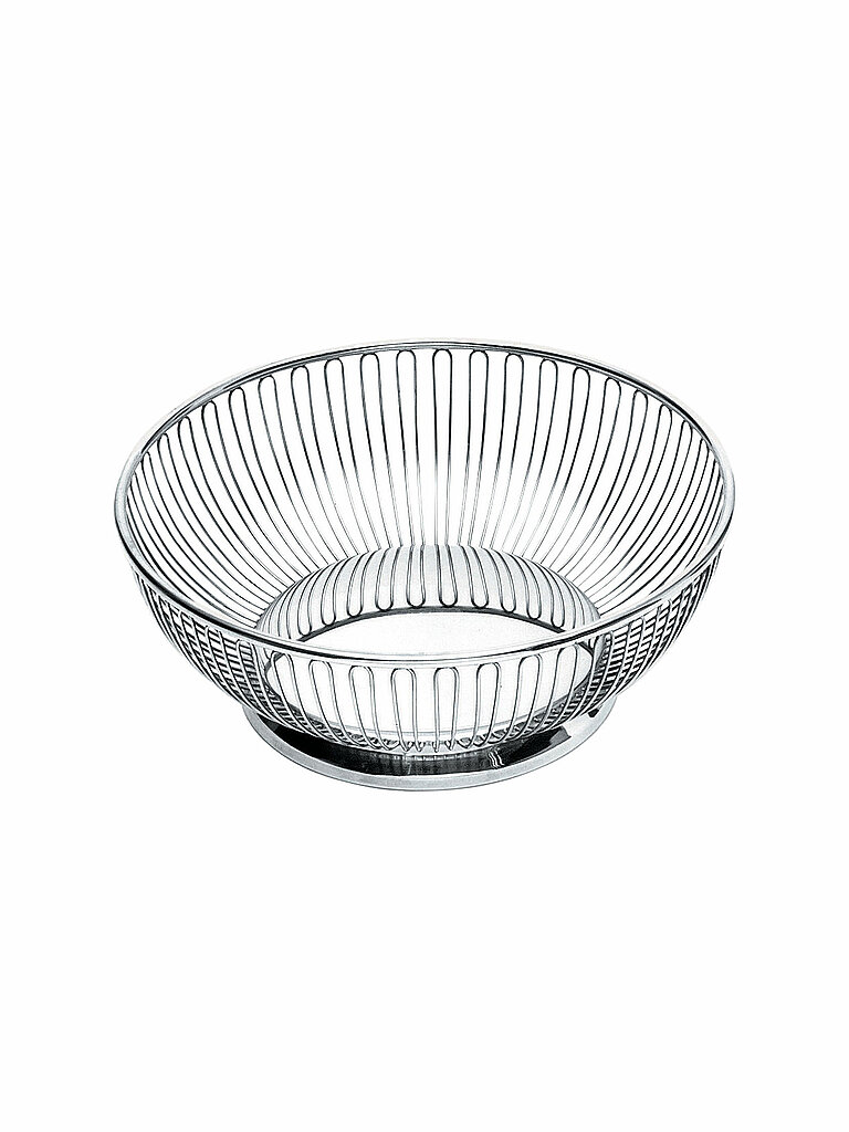 ALESSI Cesta de alambre redonda de 20 cm de acero inoxidable plata