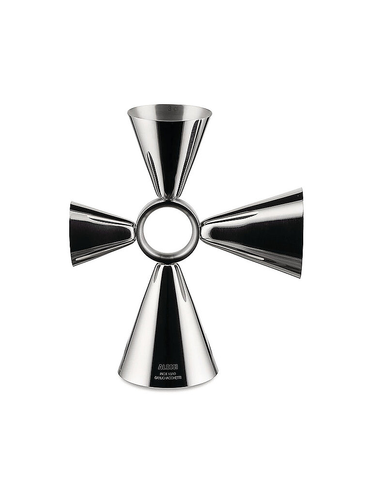 Vaso medidor de bar Quadri Combo Jigger de acero inoxidable plata