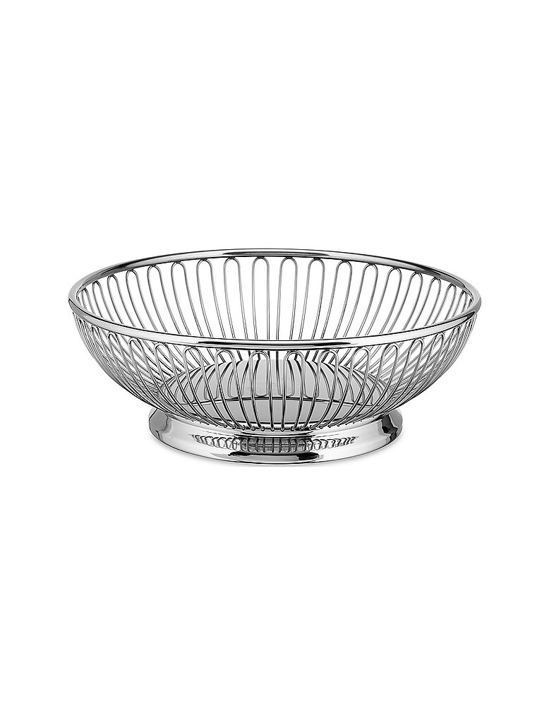 Cesta de alambre redonda de acero inoxidable de 20 cm plata