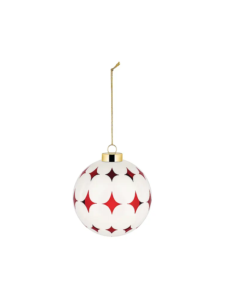 ALESSI | Adorno para árbol de Navidad 9cm DELIGHT Blanco/Rojo | Rojo