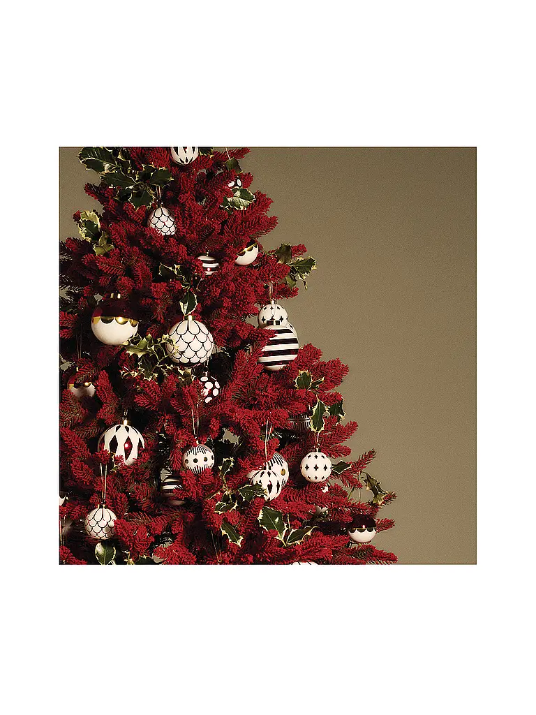 ALESSI | Adorno para árbol de Navidad 9cm DELIGHT Blanco/Rojo | Rojo