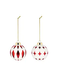 ALESSI | Bola de árbol de Navidad 2 piezas 6cm Blanco/Rojo | Rojo
