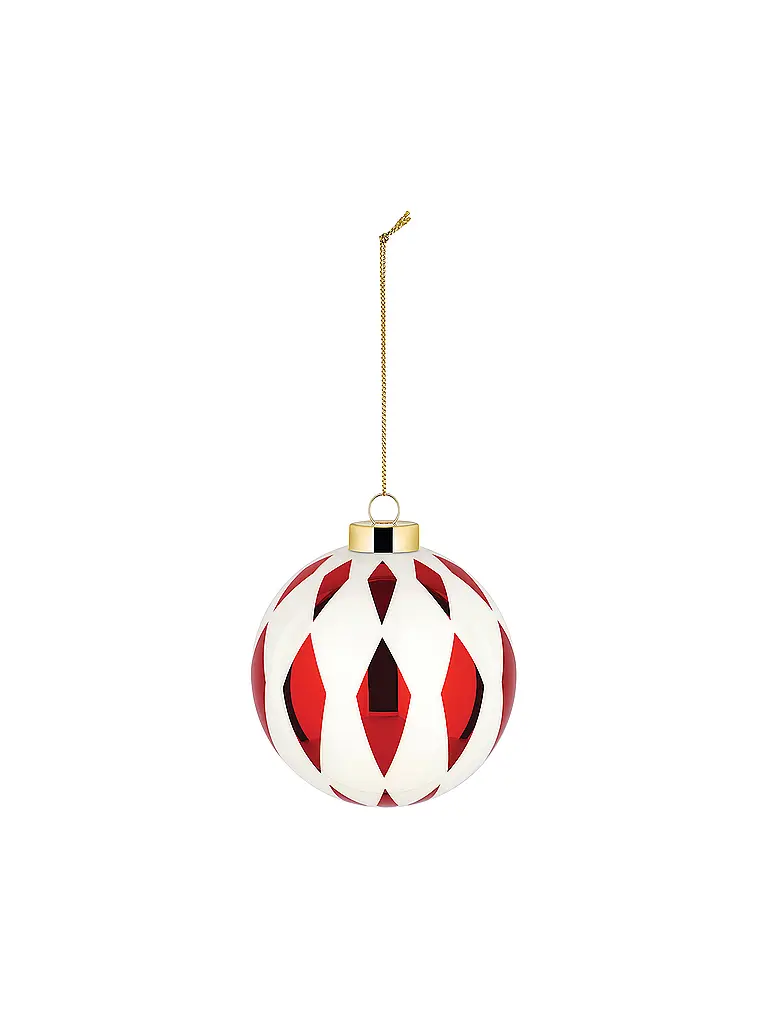 ALESSI | Bola de Navidad 9cm DELIGHT Blanco/Rojo | Rojo
