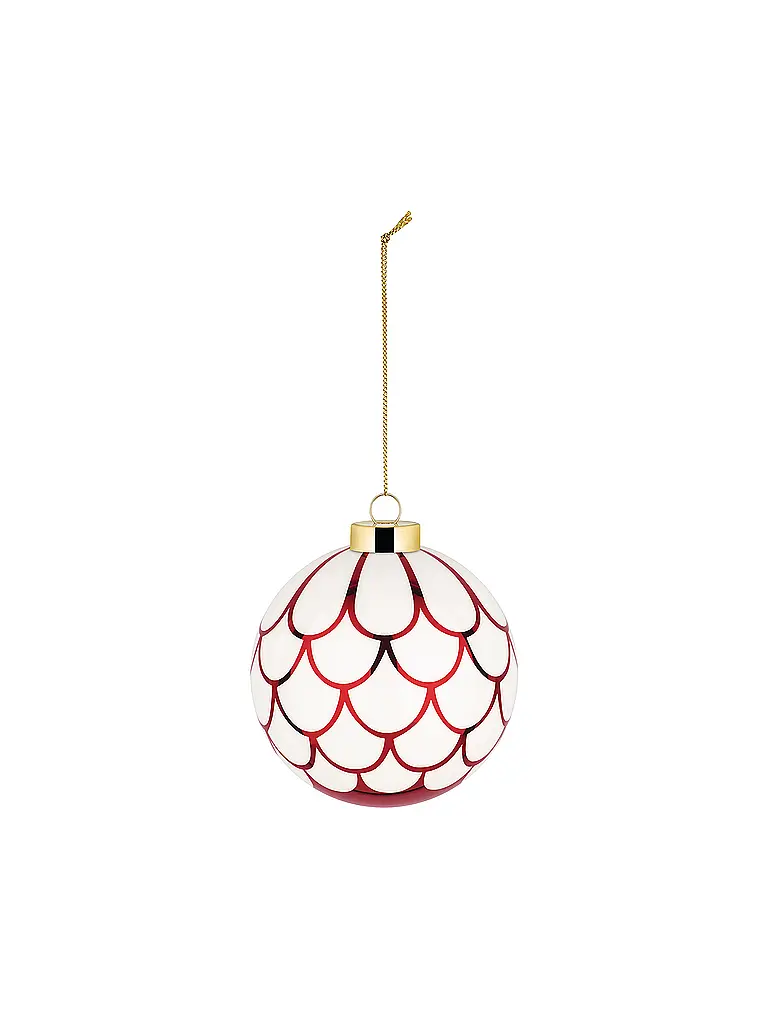 ALESSI | Bola de Navidad 9cm DELIGHT Blanco/Rojo | Rojo