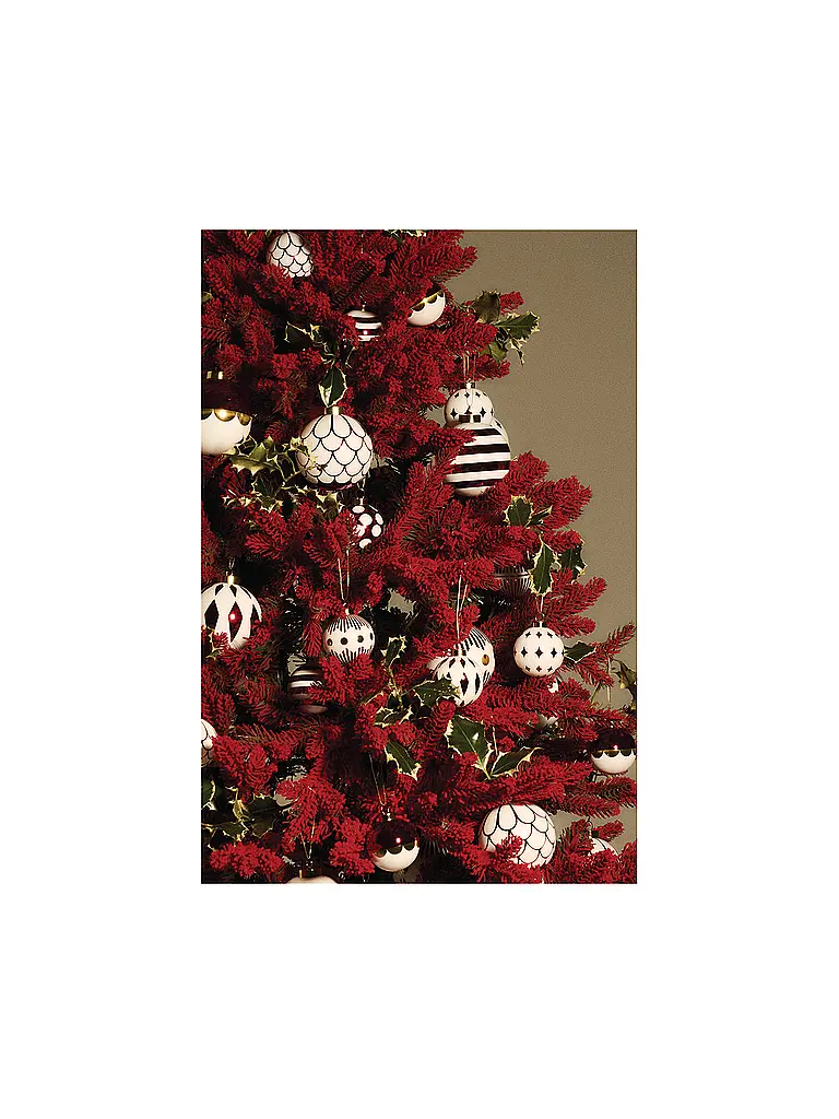 ALESSI | Bola de Navidad 9cm DELIGHT Blanco/Rojo | Rojo