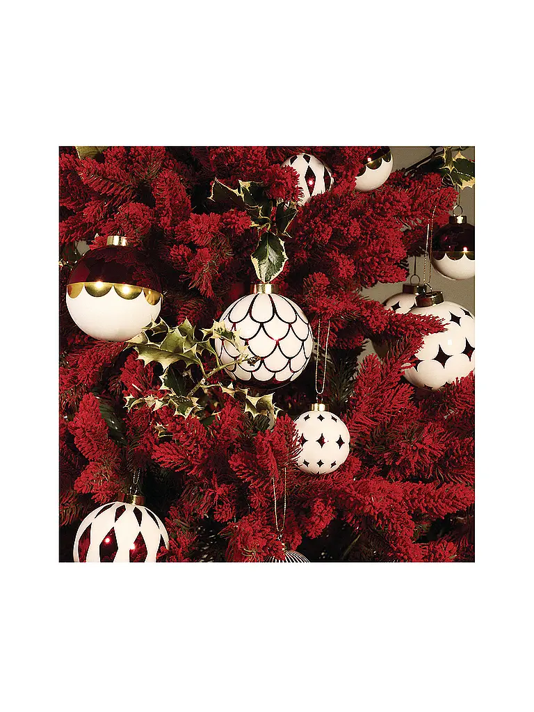 ALESSI | Bola de Navidad 9cm DELIGHT Blanco/Rojo | Rojo