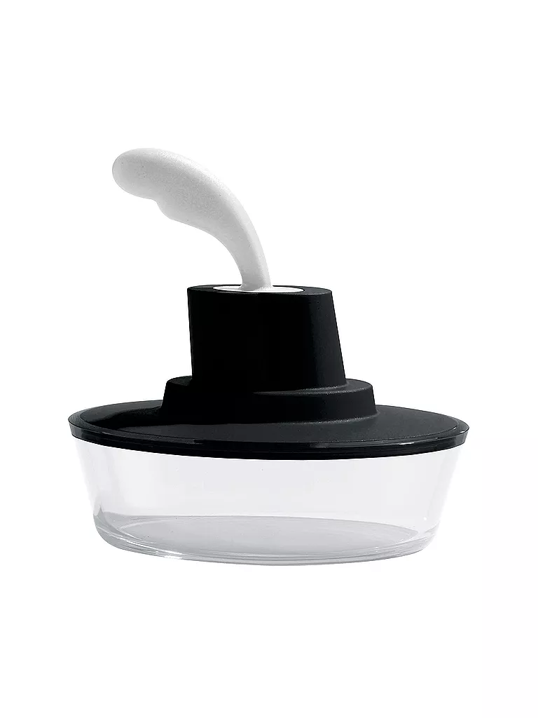 ALESSI | Butterdose Ship Shape 15,5cm Schwarz | Negro