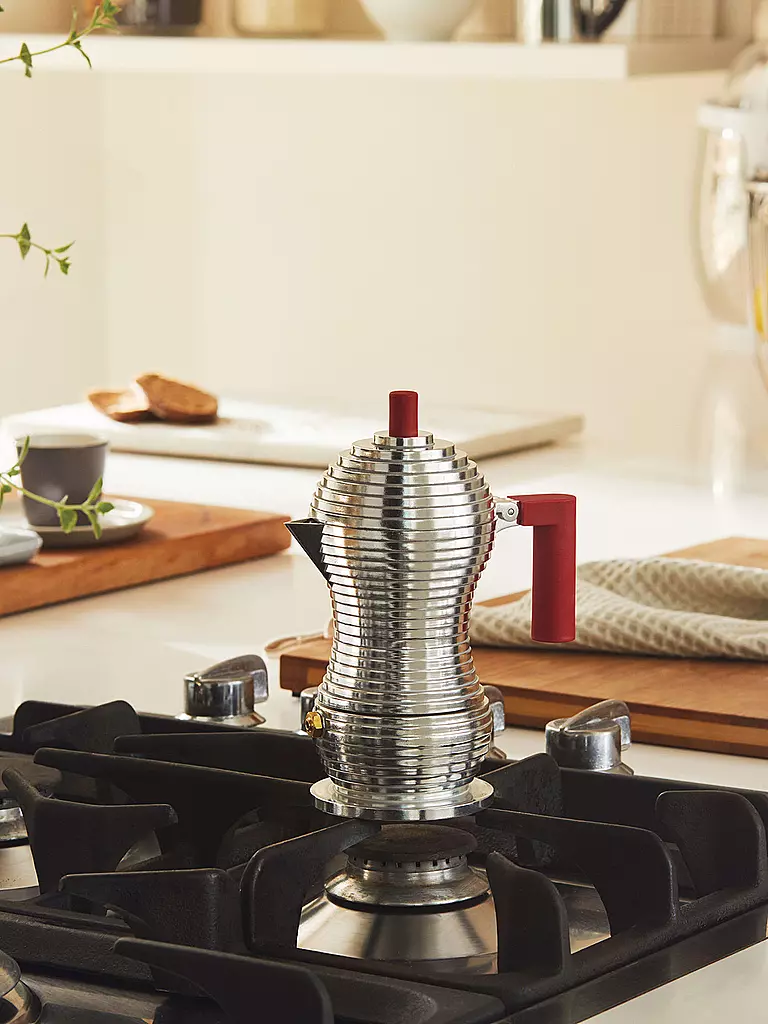 ALESSI | Cafetera exprés "Pulcina" 3 tazas | Plata