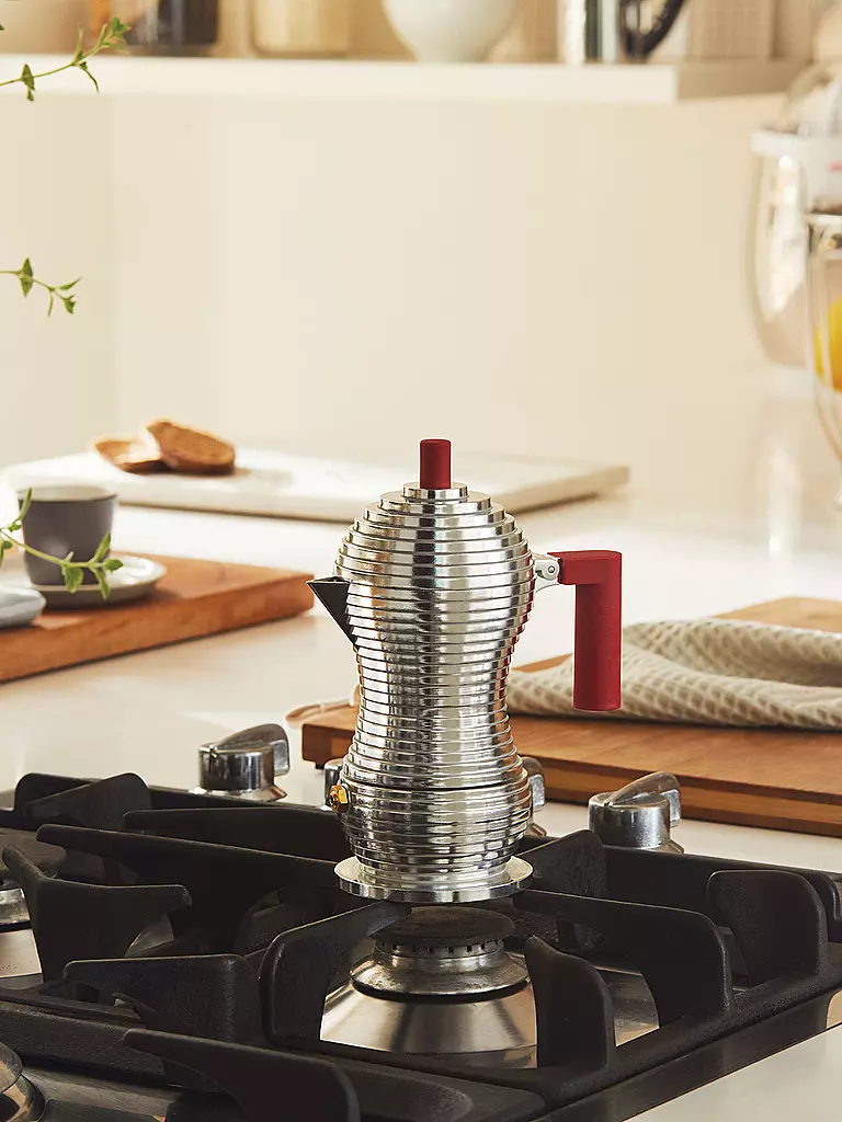 ALESSI | Cafetera exprés "Pulcina" 6 tazas | Plata