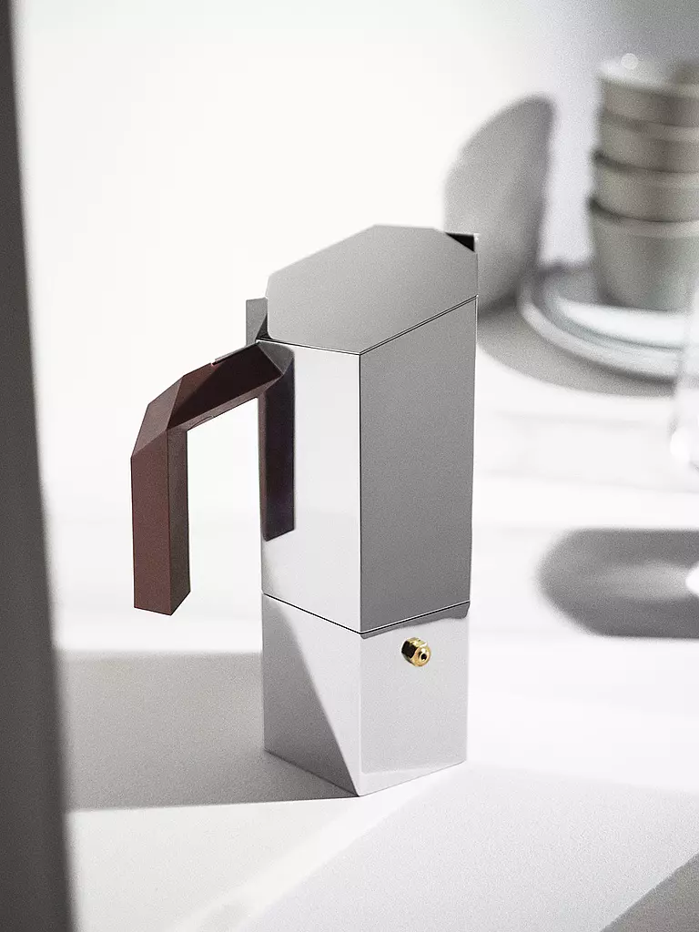 ALESSI | Cafetera exprés MENHIR de acero inoxidable para 6 tazas | Plata