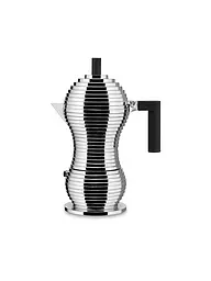 ALESSI | Cafetera exprés PULCINA 6 tazas aluminio / negro | Plata