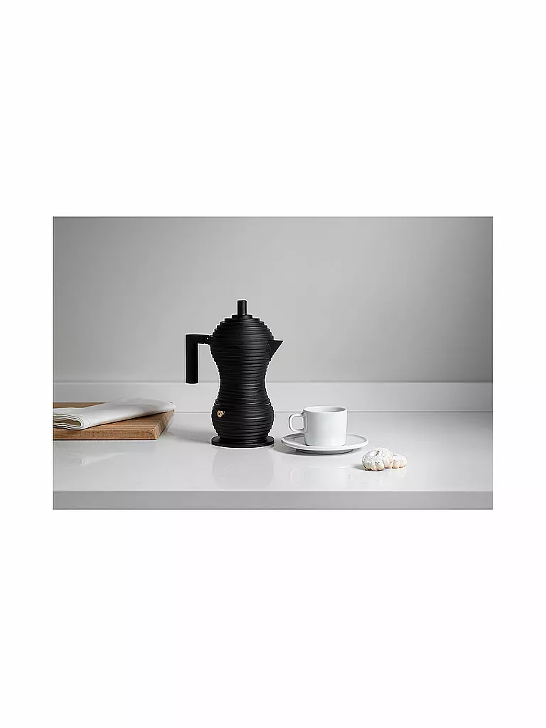 ALESSI | Cafetera exprés Pulcina Black Alu/Negro 6 tazas | 