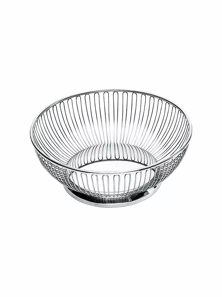 ALESSI | Cesta de alambre redonda de 20 cm de acero inoxidable | Plata
