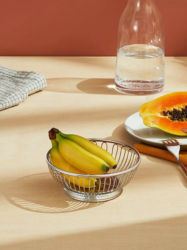 ALESSI | Cesta de alambre redonda de 20 cm de acero inoxidable | Plata