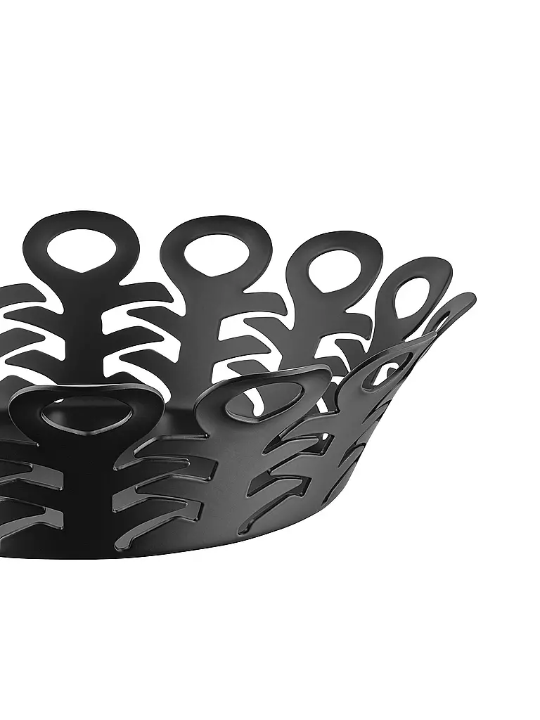 ALESSI | Cesta de alambre VIMINI 22cm Acero inoxidable Epoxi. Negro |