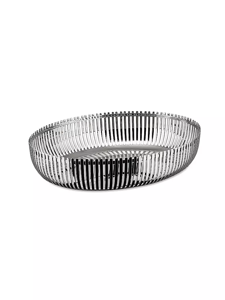 ALESSI | Cesta ovalada de acero inoxidable de 26 cm | Plata