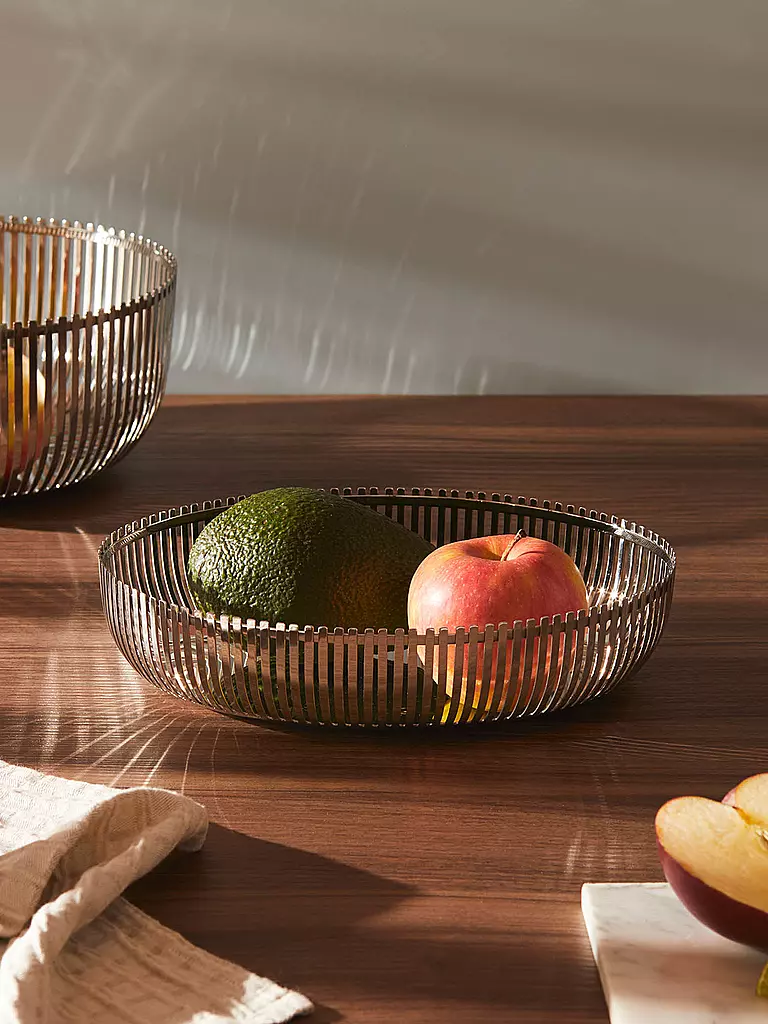 ALESSI | Cesta ovalada de acero inoxidable de 26 cm | Plata