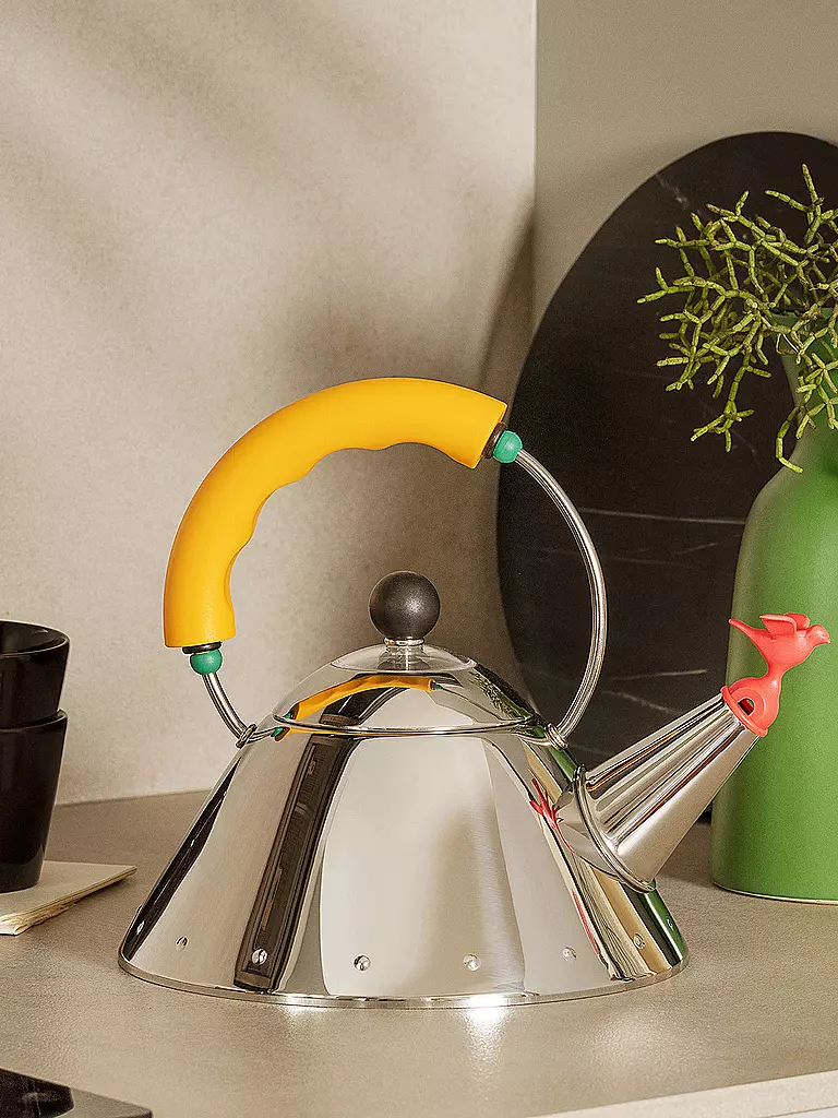 ALESSI | Hervidor de agua 1l Acero inoxidable / Amarillo | Plata
