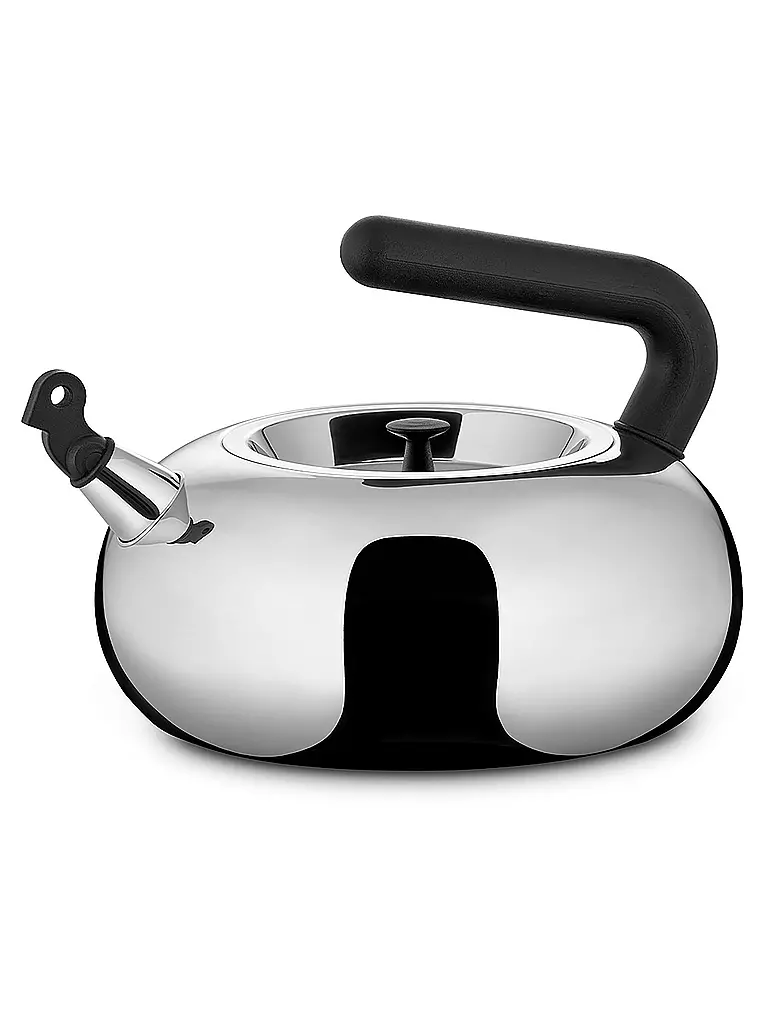 ALESSI | Hervidor de agua Bulbul 2,5 l acero inoxidable / negro | Plata
