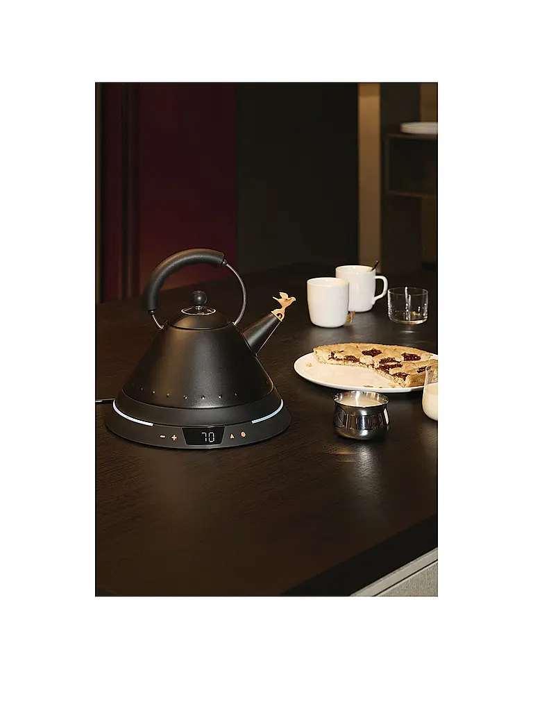 ALESSI | Hervidor de agua eléctrico 1,5 l Michael Graves acero inoxidable negro | Negro