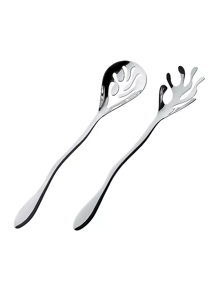 ALESSI | Juego de servir ensalada Mediterraneo de acero inoxidable | Plata