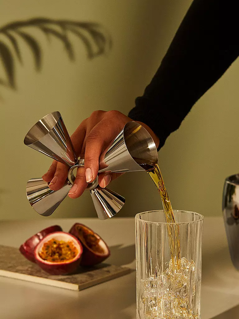 ALESSI | Medidor de bar Quadri Combo Jigger acero inoxidable | Plata