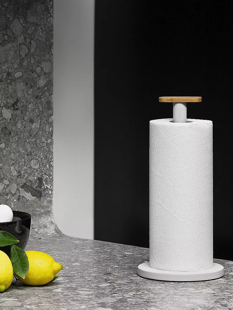 ALESSI | Portarrollos Mattina 33cm Gris Cálido/Bambú | Gris claro
