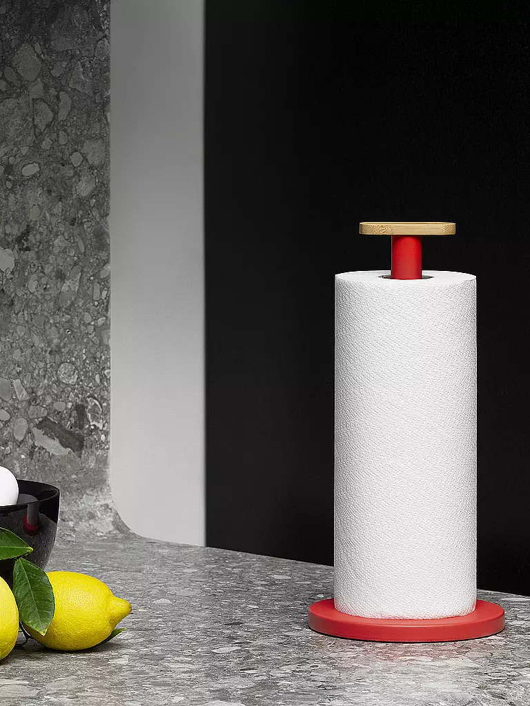 ALESSI | Portarrollos Mattina 33cm Rojo/Bambú | Rojo