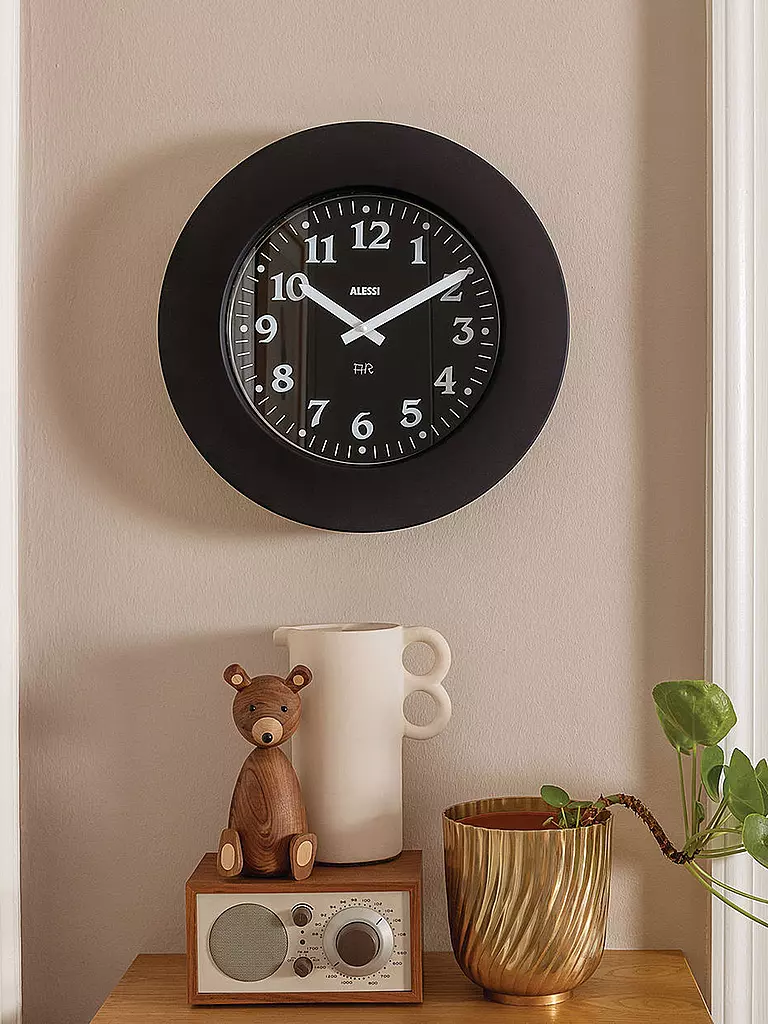 ALESSI | Reloj de pared MOMENTO 40cm Negro | Negro