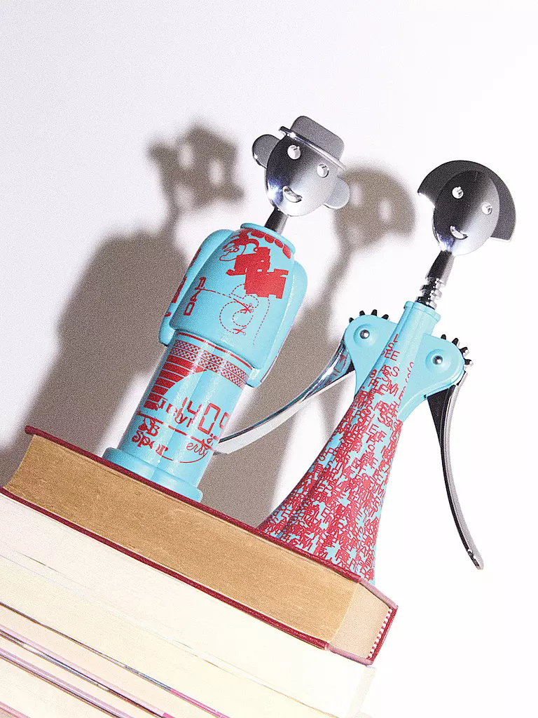 ALESSI | Sacacorchos ALESSANDRO M. LIQUID Azul/Rojo | Azul claro