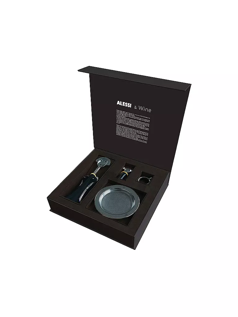 ALESSI | Set de bar ALESSI+WINE 4 piezas Negro / Acero inoxidable | 