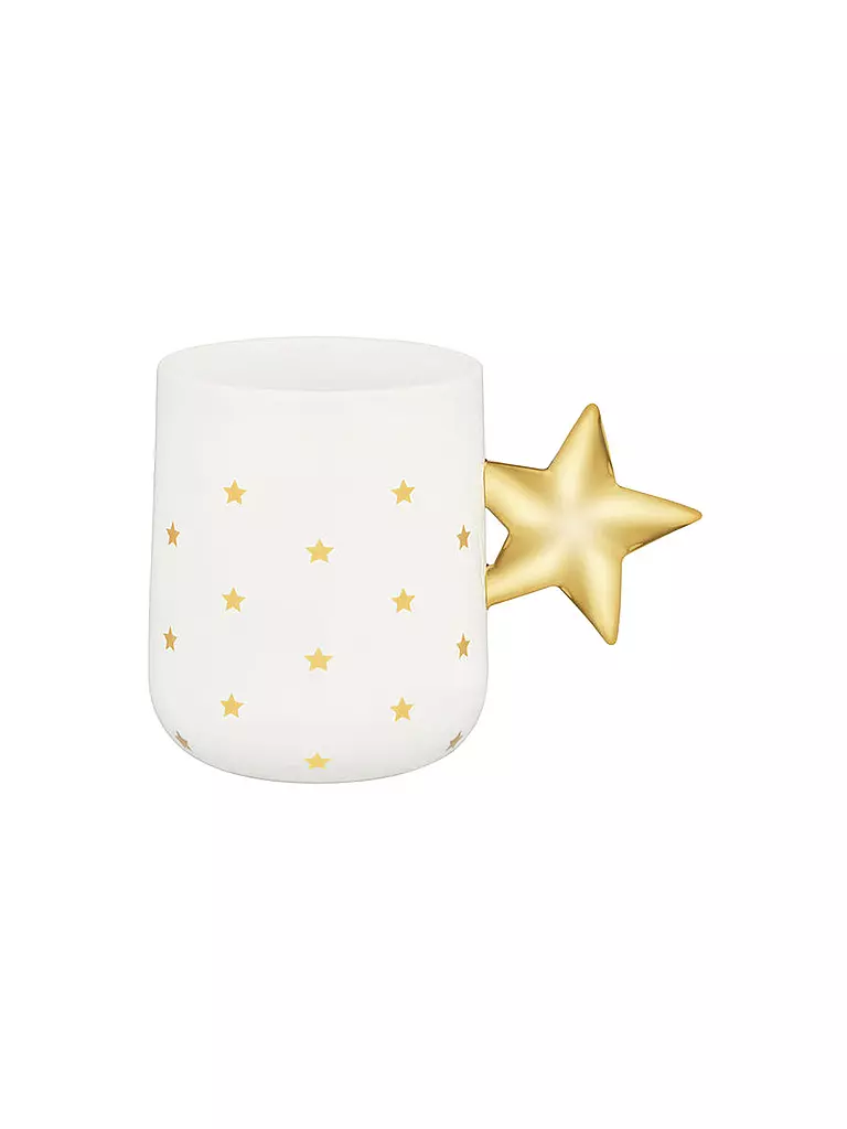 ALESSI | Taza de Navidad con asa 0,37l DELIGHT Blanco/Oro | Blanco