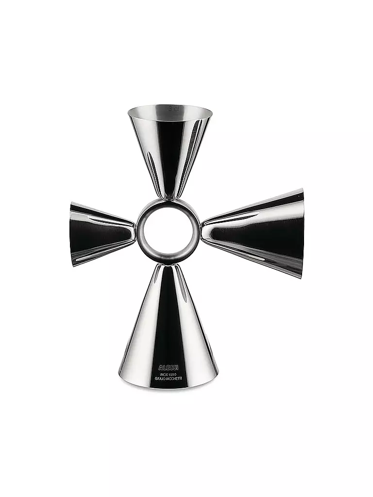 ALESSI | Vaso medidor de bar Quadri Combo Jigger de acero inoxidable | Plata