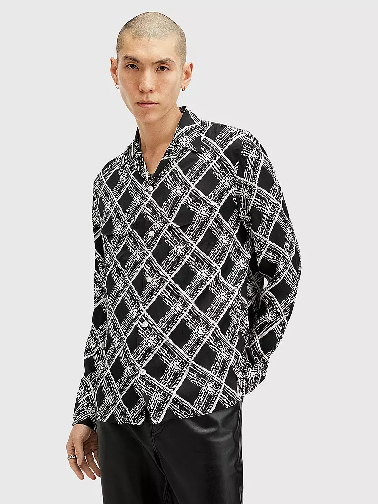 ALLSAINTS | Hemd GRID | Negro