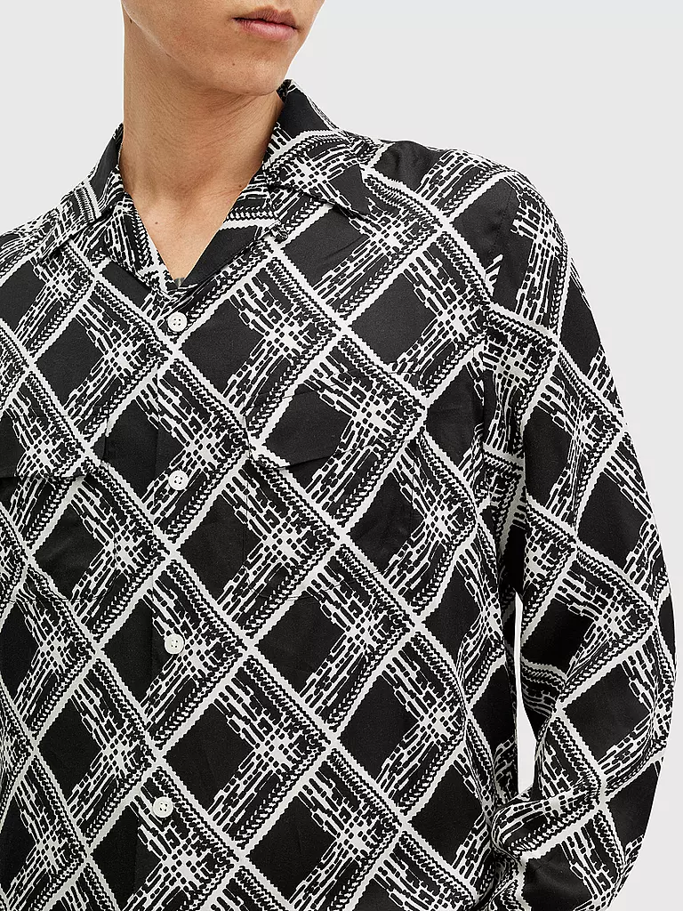 ALLSAINTS | Hemd GRID | Negro