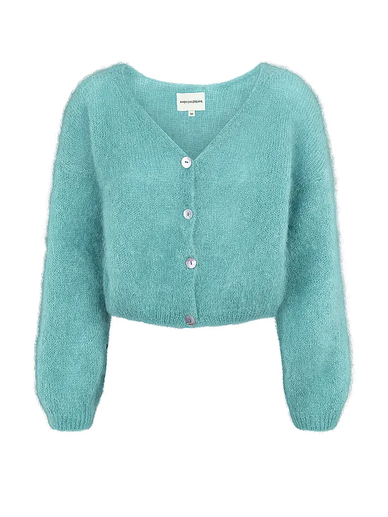 AMERICAN DREAMS | Cárdigan Cropped Fit CORNELIA | Turquesa