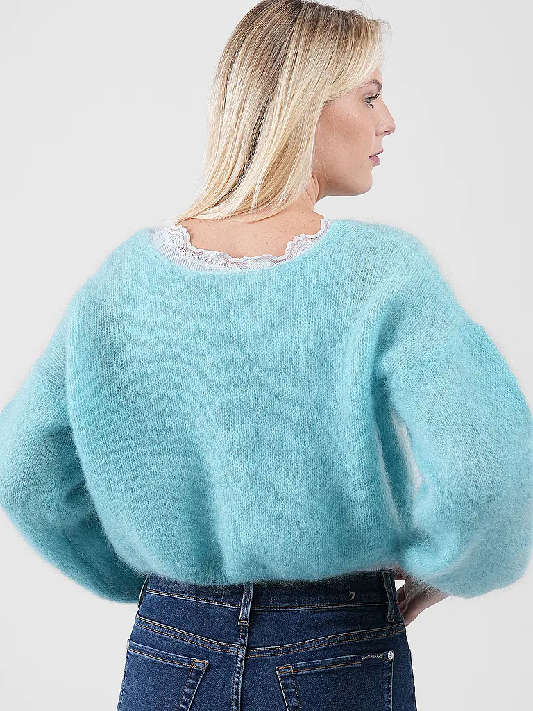 AMERICAN DREAMS | Cárdigan Cropped Fit CORNELIA | Turquesa