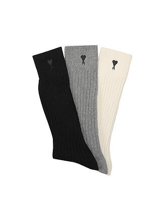 AMI PARIS | Calcetines paquete de 3 crudo / gris / negro