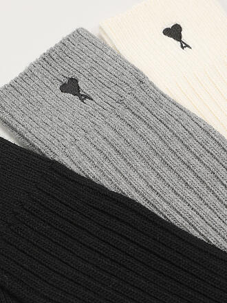 AMI PARIS | Calcetines paquete de 3 crudo / gris / negro