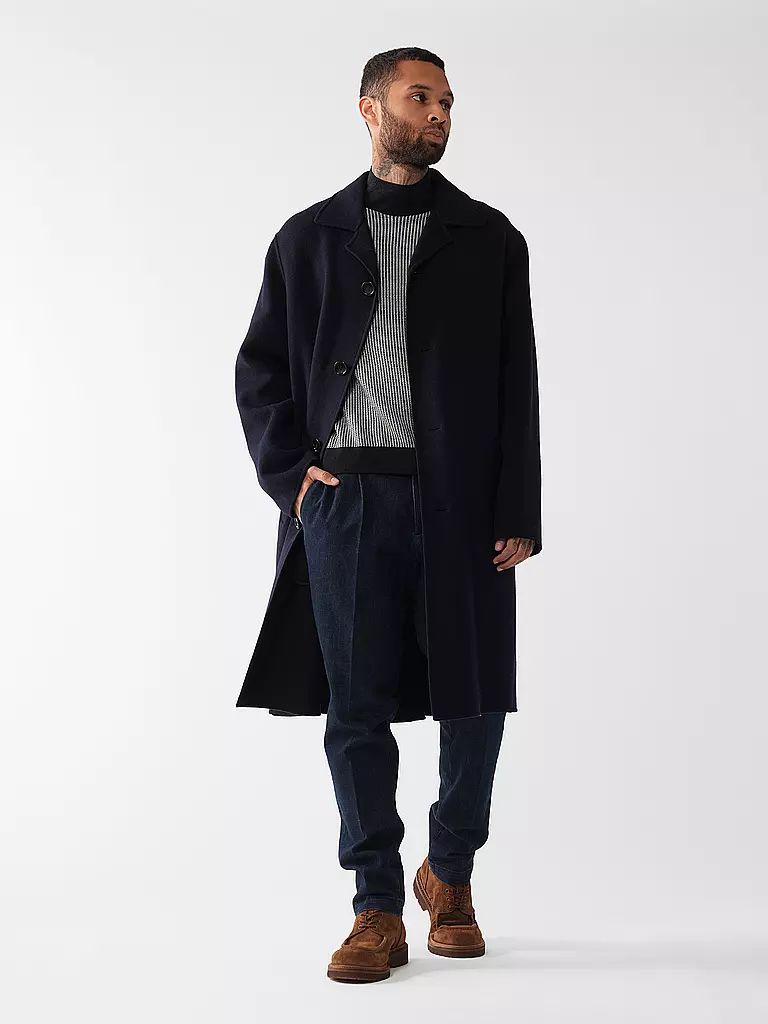 AMI PARIS | Abrigo de lana | Azul oscuro