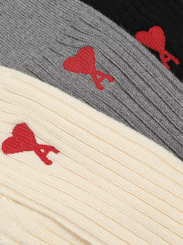 AMI PARIS | Calcetines ADC SOCKS Paquete de 3 blanco roto gris negro | Multicolor