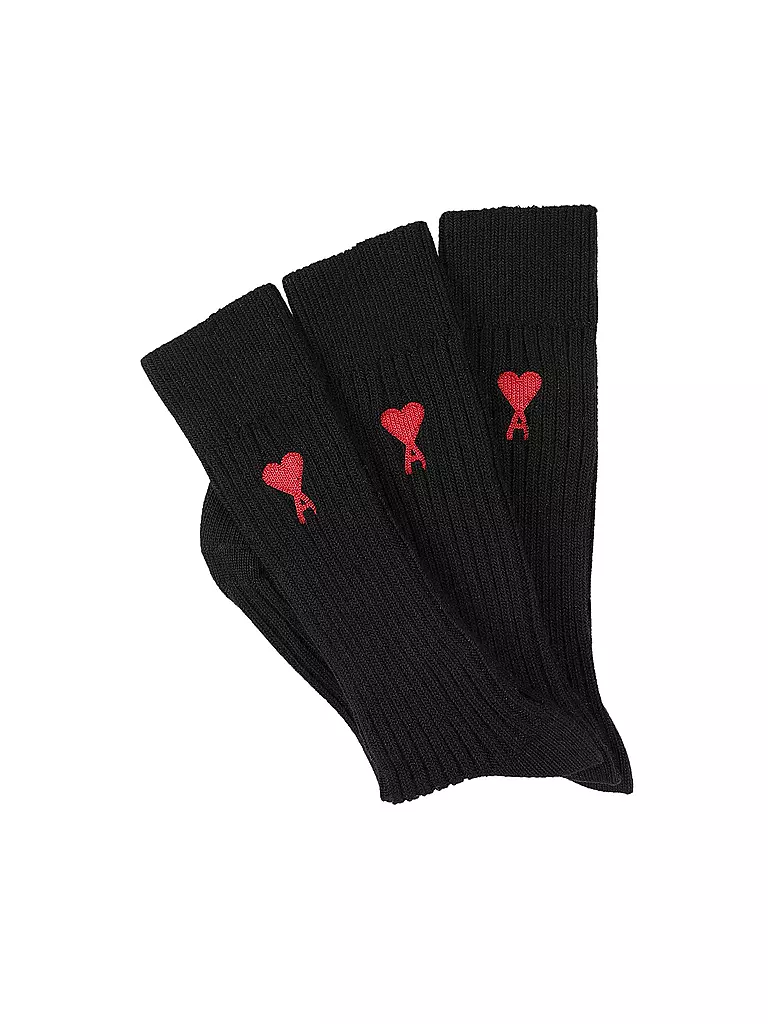 AMI PARIS | Calcetines paquete de 3 negro | Negro