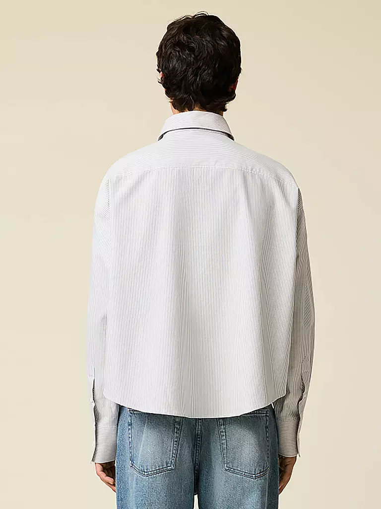 AMI PARIS | Camisa Cropped Fit | Azul claro