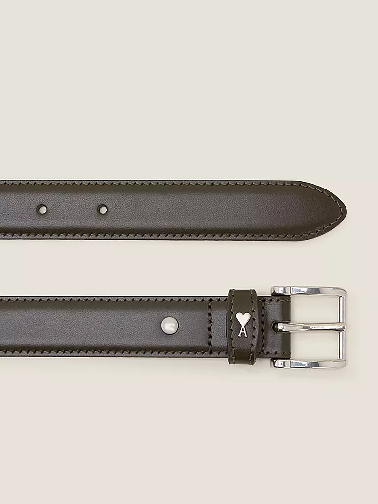 AMI PARIS | Cinturón de cuero PARIS | Oliva