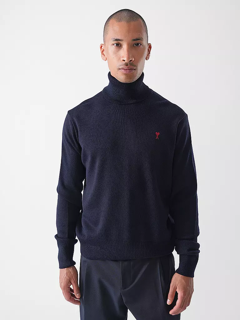 AMI PARIS | Jersey de cuello alto | Azul oscuro
