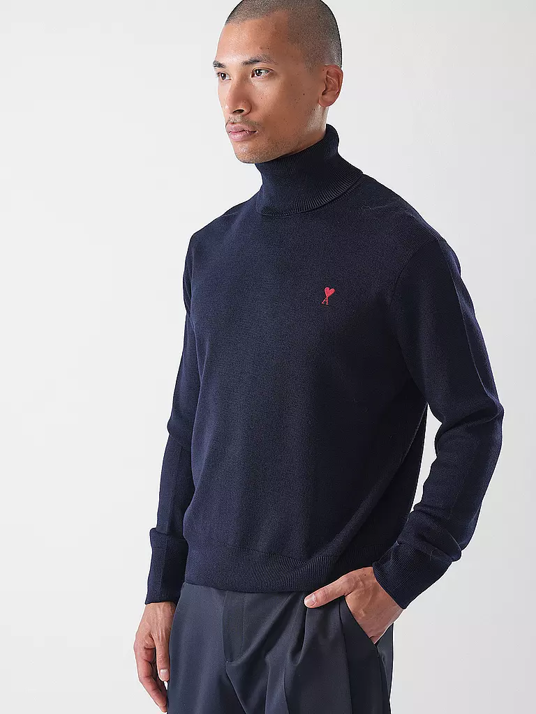 AMI PARIS | Jersey de cuello alto | Azul oscuro