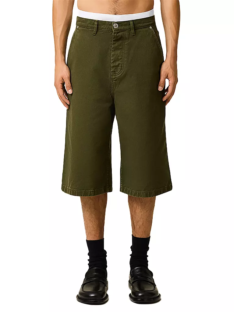 AMI PARIS | Shorts de corte ancho | Oliva