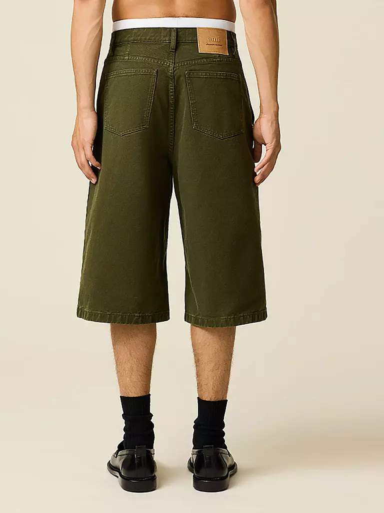 AMI PARIS | Shorts de corte ancho | Oliva