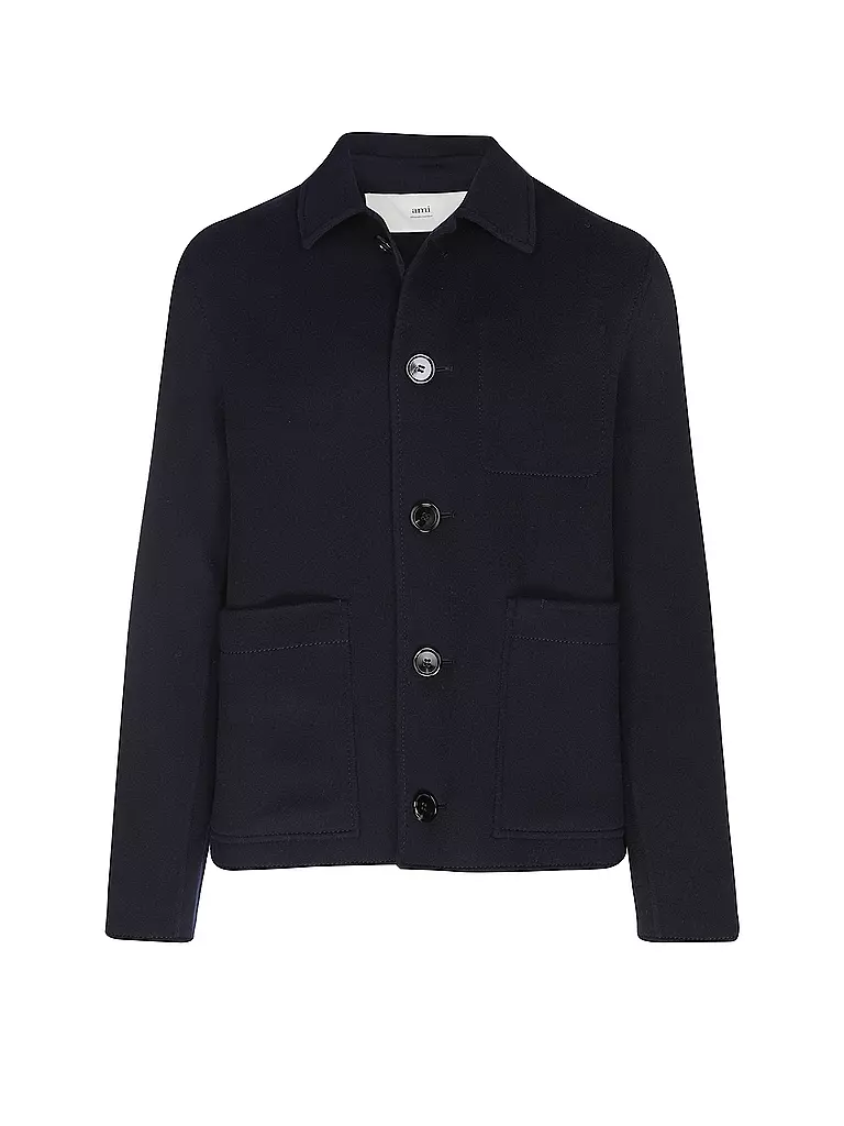 AMI PARIS | Wolljacke | Azul oscuro